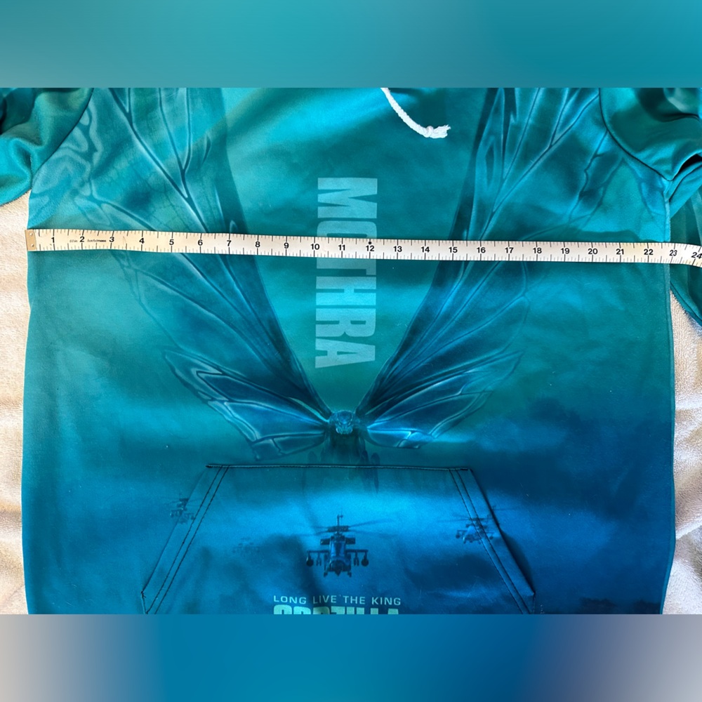 Size XL (“unisex”) Godzilla/Mothra sublimination hooded sweatshirt - Picture 3 of 3